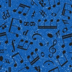 Medium Scale Music Notes Blue and Black