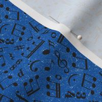 Small Scale Music Notes Blue and Black