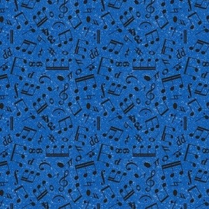 Small Scale Music Notes Blue and Black