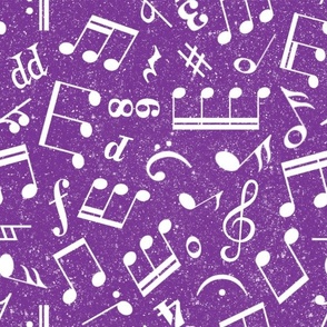 Large Scale Music Notes Purple and White