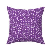 Medium Scale Music Notes Purple and White