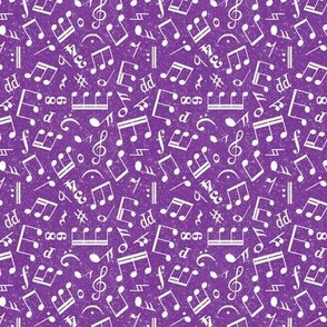 Small Scale Music Notes Purple and White