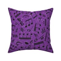 Large Scale Music Notes Purple and Black