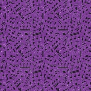 Small Scale Music Notes Purple and Black