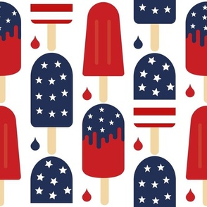 Large Scale Patriotic Popsicles in Red White and Blue Stars and Stripes
