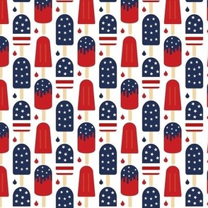 Small Scale Patriotic Popsicles in Red White and Blue Stars and Stripes