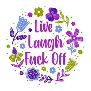 18x18 Panel Live Laugh Fuck Off Sarcastic Sweary Adult Humor for Throw Pillow or Cushion