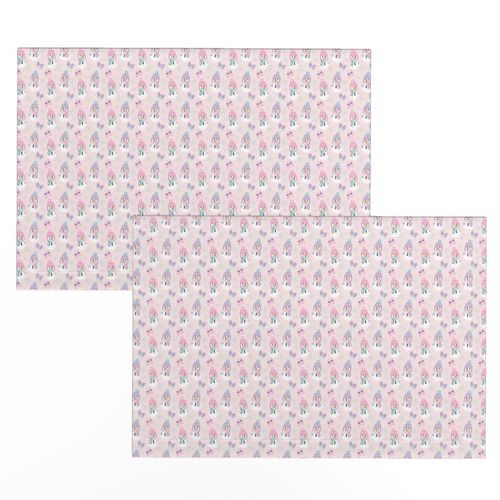 Pastel Snowmen pink - micro