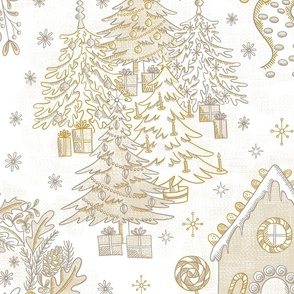 Golden Memories Holiday Toile // Large