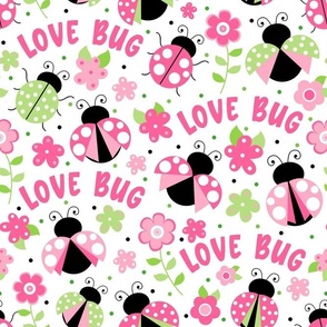 Large Scale Love Bug Ladybugs in Pink and Green