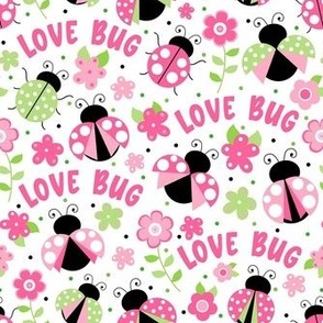 Medium Scale Love Bug Ladybugs in Pink and Green