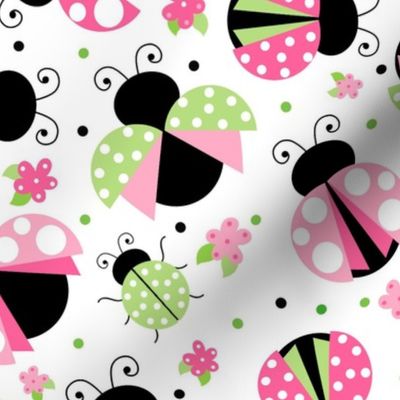 Large Scale Ladybugs in Pink and Green