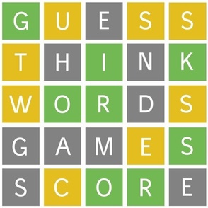 Large Scale Word Games Green Yellow Grey Wordle Letter Blocks