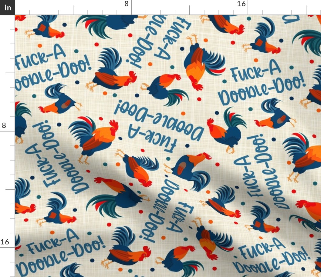 Large Scale Fuck-A-Doodle-Doo Roosters Sarcastic Sweary Adult Humor