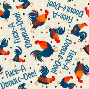 Medium Scale Fuck-A-Doodle-Doo Roosters Sarcastic Sweary Adult Humor