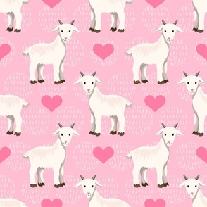 Large Scale Baby Goats and Hearts in Pink