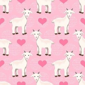 Medium Scale Baby Goats and Hearts in Pink