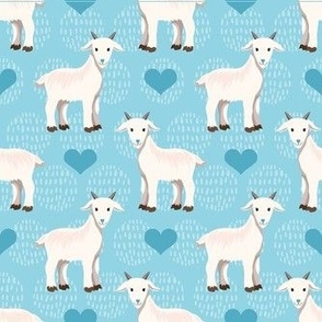 Medium Scale Baby Goats and Hearts in Pink