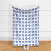 6x6 Square Fucking Beautiful Sweary Folk Flowers in Blue Navy White Fits 4" Embroidery Hoop for Wall Art or Quilt Square