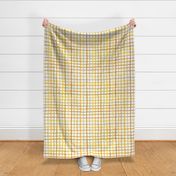 gingham - crooked yellow tones plaid - plaid fabric