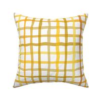 gingham - crooked yellow tones plaid - plaid fabric