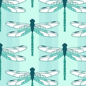 Large light blue dragonflies on light blue stripes