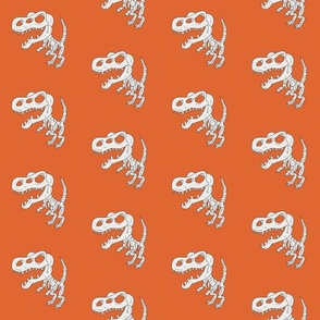 T-Rex Skeleton on Orange