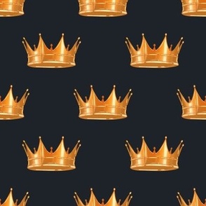 golden crowns on black