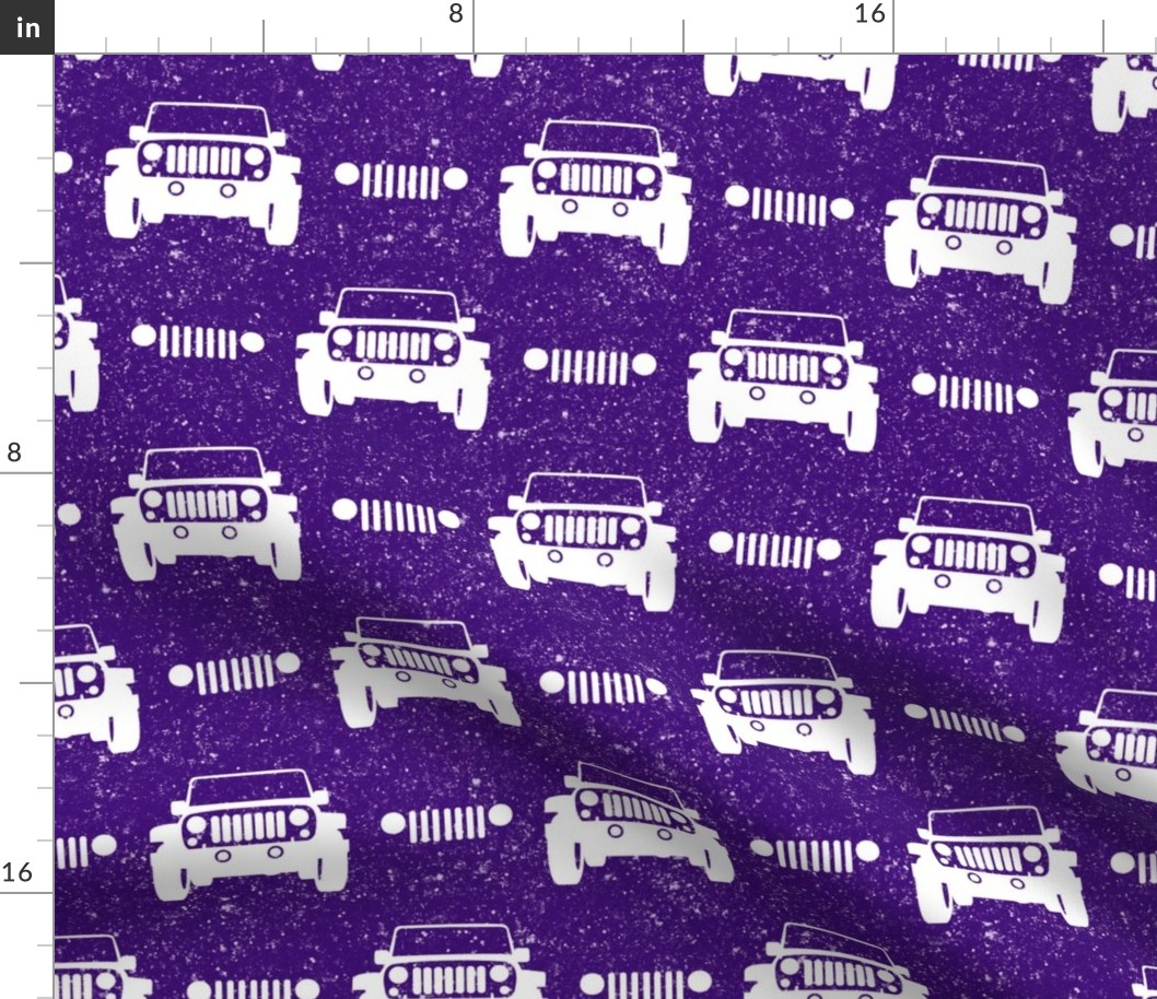 Large Scale All Terrain Vehicle Off Roading Jeep Grill in Purple