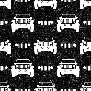 Large Scale All Terrain Vehicle Off Roading Jeep Grill in Black and White