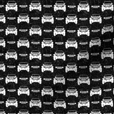 Small Scale All Terrain Vehicle Off Roading Jeep Grill in Black and White
