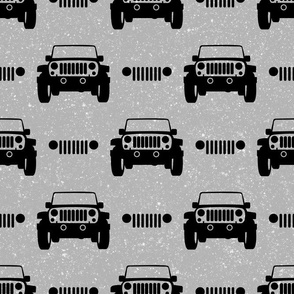 Large Scale All Terrain Vehicle Off Roading Jeep Grill in Grey and Black