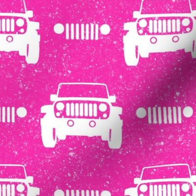 Large Scale All Terrain Vehicle Off Roading Jeep Grill in Pink