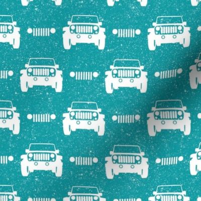 Medium Scale All Terrain Vehicle Off Roading Jeep Grill in Turquoise