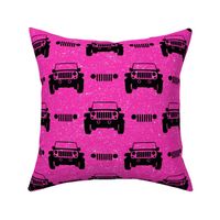 Large Scale All Terrain Vehicle Off Roading Jeep Grill in Black and Hot Pink