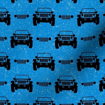 Medium Scale All Terrain Vehicle Off Roading Jeep Grill in Black and Blue