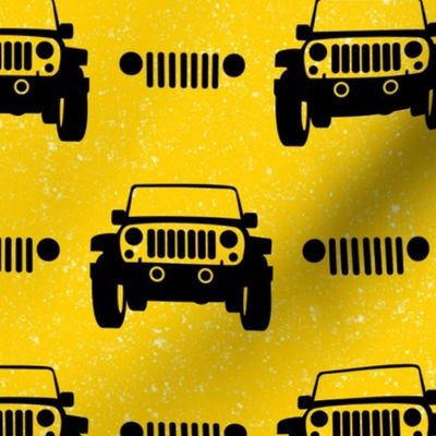 Large Scale All Terrain Vehicle Off Roading Jeep Grill in Black and Yellow