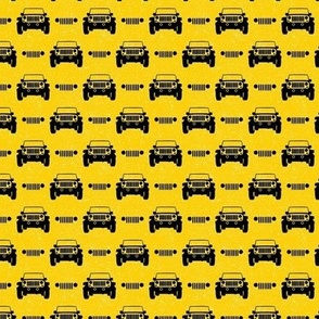 Small Scale All Terrain Vehicle Off Roading Jeep Grill in Black and Yellow