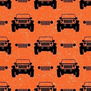 Medium Scale All Terrain Vehicle Off Roading Jeep Grill in Black and Orange