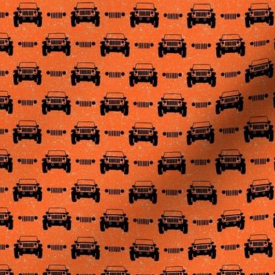 Small Scale All Terrain Vehicle Off Roading Jeep Grill in Black and Orange