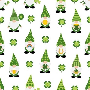 Medium Scale Lucky Gnomes Green Shamrocks Saint Patrick's Day 