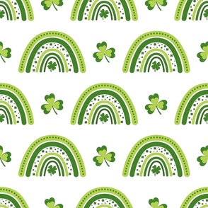 Large Scale Shamrocks and Rainbows Boho Saint Patrick's Day Lucky Leprechauns