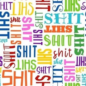 Medium Scale Shit Colorful Word Scatter Sarcastic Sweary Adult Humor
