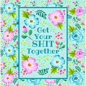 14x18 Panel Get Your Shit Together Sarcastic Sweary Adult Humor for DIY Garden Flag Small Towel or Wall Hanging
