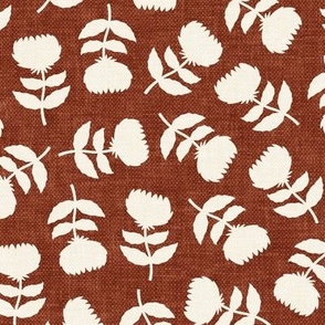 floral - vintage floral - rust -  LAD21