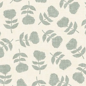 floral - vintage floral - sage on cream - LAD21