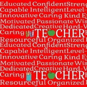 Teacher Adjectives RED