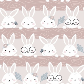 Large Scale Spring Baby Bunnies Soft Palette Nursery