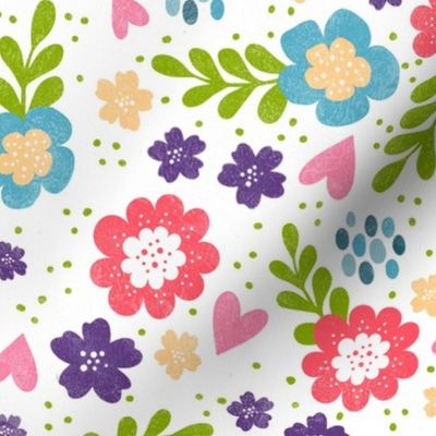 Large Scale Spring Girl Flower Scatter I Can Do Anything Floral Coordinate