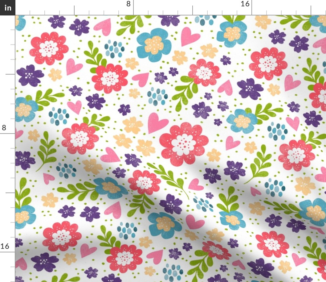 Large Scale Spring Girl Flower Scatter I Can Do Anything Floral Coordinate